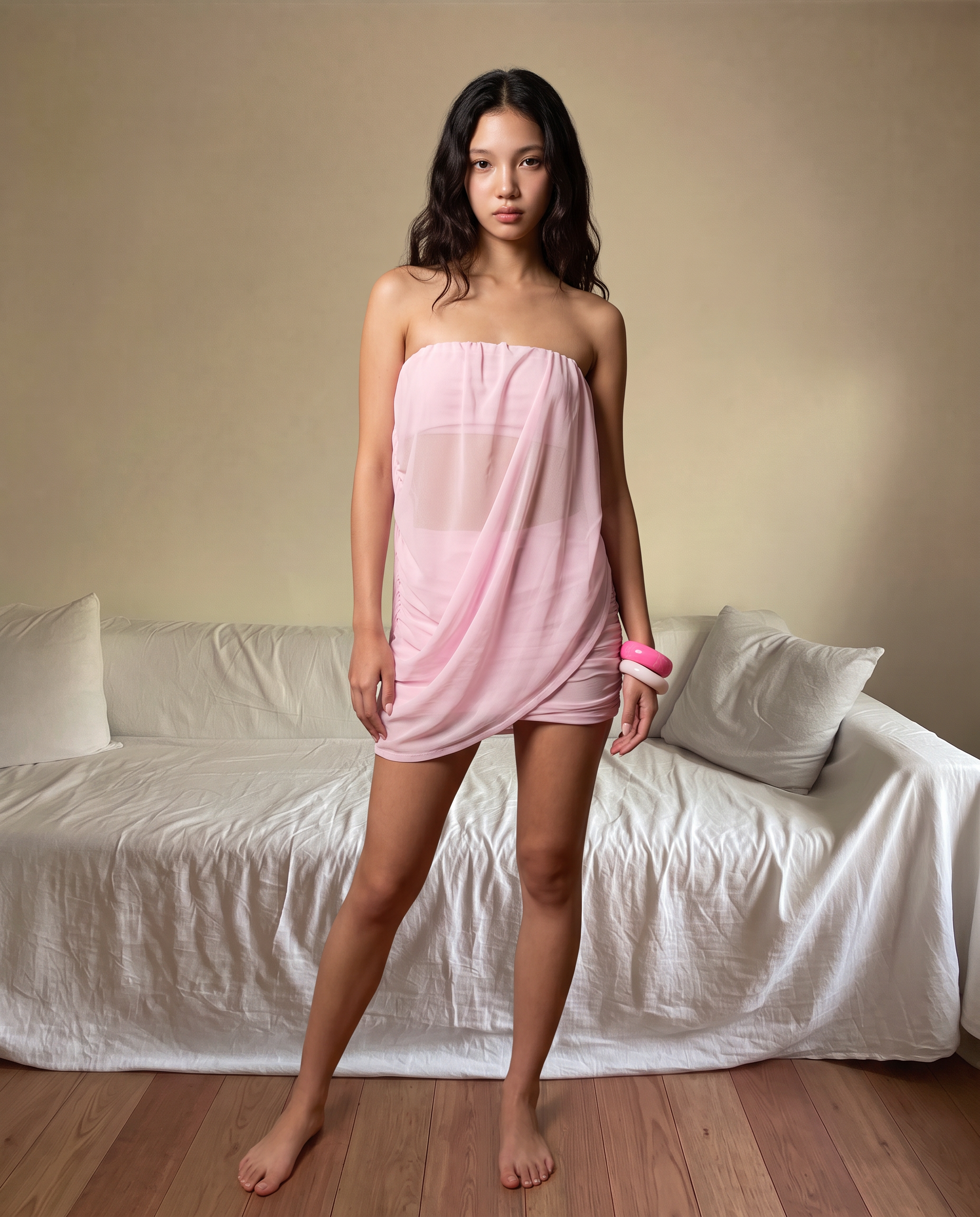 Prettylittlething Baby Pink Petite Baby Pink Chiffon Drape Front Top Co-ord | PrettyLittleThing USA